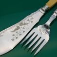 Antique Fish Servers Faux Bone Handled Silver Plated (#60932) 2