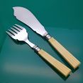Antique Fish Servers Faux Bone Handled Silver Plated (#60932) 3