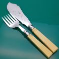 Antique Fish Servers Faux Bone Handled Silver Plated (#60932) 4