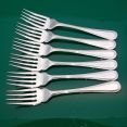 Bead Pattern Set Of 6x Fish Forks Silver Plated Epns A1 Sheffield Vintage (#61110) 4