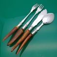 Stag Horn Antler Handled Silver Plated Pickle Forks Butter Spreader Jam Spoon (#61188) 2