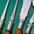Stag Horn Antler Handled Silver Plated Pickle Forks Butter Spreader Jam Spoon (#61188) 3
