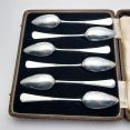 Art Deco Chevron Pattern Set Of 6 Grapefruit Spoons Silver Plated Epns Vintage (#61365) 3