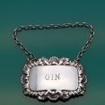 Sterling Silver Gin Decanter Label S.j.rose London 1962 (#61529) 2