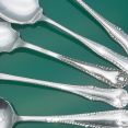 6x Gadr0on Pattern Jam Spoons Silver Plated Antique (#61632) 2
