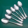 6x Gadr0on Pattern Jam Spoons Silver Plated Antique (#61632) 4