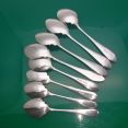 8x Ornate Same Pattern Jam Spoons Silver Plated Antique (#61636) 3