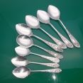8x Ornate Same Pattern Jam Spoons Silver Plated Antique (#61636) 4