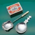 Unmarked Silver Oriental Sugar Shovel & Caddy Spoon - White Metal (#61669) 4