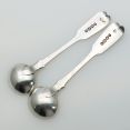 Initial 's' Pair Of Fiddle Pattern Salt Spoons Sterling Silver 1863 Antique (#61850) 2