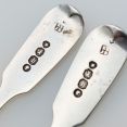 Initial 's' Pair Of Fiddle Pattern Salt Spoons Sterling Silver 1863 Antique (#61850) 3