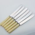 Set Of 6 Faux Bone Handle Tea/ Butter Knives Stainless Sheffield Vintage Cutlery (#61853) 4