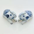 Pair Of Vintage Elephant Ceramic Salt & Pepper Pots Blue & White (#61862) 4