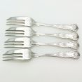 Kings Pattern - Set Of 4 Cake Forks - Belvin Plate Epns Silver Plated Vintage (#61920) 2