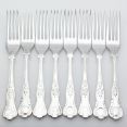 Kings Pattern 8x Side / Dessert Forks Epns A1 Silver Plated Vintage (#61928) 4