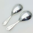 Pair Of Caddy Spoons - Old English Pattern - Epns Silver Plated Antique (#61934) 2