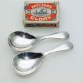 Pair Of Caddy Spoons - Old English Pattern - Epns Silver Plated Antique (#61934) 4