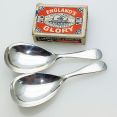 Pair Of Caddy Spoons - Old English Pattern Galloway Leeds Silver Plated Antique (#61937) 4