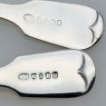 Pair Of Caddy Spoons -  Fiddle Pattern - Hutton Silver Plated Epns - Antique (#61939) 3