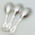 3x Caddy Spoons -  Fiddle Pattern - Fattorini - Silver Plated Epns - Antique (#61942) 2
