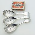 3x Caddy Spoons -  Fiddle Pattern - Fattorini - Silver Plated Epns - Antique (#61942) 4