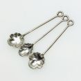 Matching Cute Small Salt & Mustard Spoons Silver Plated Antique (#61957) 4