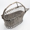 Vintage Wine Bottle Cradle Stand Weavework Silver Plated (#61966) 3