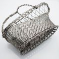 Vintage Wine Bottle Cradle Stand Weavework Silver Plated (#61966) 4