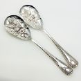 Gadroon Pattern - Pair Of Berry Bowl Serving Spoons John Batt Epns Silver Plated (#99491) 4