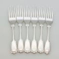 Fiddle Thread Shell Set Of 6 Pudding Fruit Forks Epns A1 Sheffield Silver Plated (#99531) 4