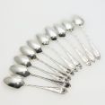 10x Walker & Hall Reed & Ribbon Coffee Spoons Silver Plated Epns 1918 Antique (#99535) 2