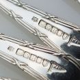 10x Walker & Hall Reed & Ribbon Coffee Spoons Silver Plated Epns 1918 Antique (#99535) 3