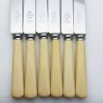 6x Large Palette Blade Dinner Knives Faux Bone Handle Debesco Sheffield Cutlery (#99536) 2