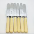 6x Large Palette Blade Dinner Knives Faux Bone Handle Debesco Sheffield Cutlery (#99536) 4