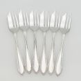 Set Of 6 Bead Pattern Cake Forks - Osborne Sheffield Epns Silver Plated Vintage (#99541) 4