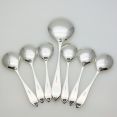 Set Of 6 Pudding Spoons & Server - Silver Plated Epns A1 Vintage (#99542) 2