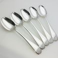 Old English Pattern - Set Of 5 Dessert Spoons Sheffield Antique (#99585) 4