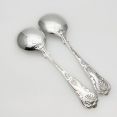 Kings Pattern - 2x Soup Spoons - Silver Plated Epns A1 Sheffield (#99619) 2