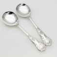 Kings Pattern - 2x Soup Spoons - Silver Plated Epns A1 Sheffield (#99619) 4