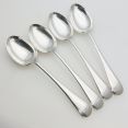 Old English Pattern - Set Of 4 Dessert Spoons - Silver Plated Epns Hb&h (#99635) 4