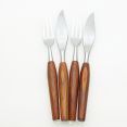 Westall Richardson 2x Steak Knives & Forks Mid Century Wood Handles Stainless (#99638) 4