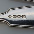Fiddle Thread Shell - Set Of 5 Dessert Spoons Silver Plated Antique (#99677) 3