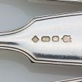Fiddle Thread Shell - Set Of 5 Dinner Forks Silver Plated Antique (#99680) 3