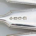 Fiddle Thread Shell - Set Of 5 Side / Dessert Forks Silver Plated Antique (#99681) 3