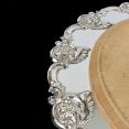 Antique Silver Plated Ornate Bread Board With Sycamore Liner (#99721) 3