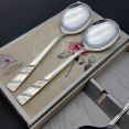 Viners Silver Rose Set Of 6 Soup Spoons Original Box Plated Vintage (#99723) 3