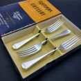 Old English Pattern Set Of Dinner Forks Silver Plated Epns Bennett Heron Boxed (#99731) 2