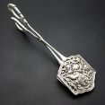 Lovely Vintage Cake Server Tongs Lion Rampant Cast Silver Plated Vintage (#99771) 2