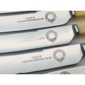 Jays Oxford St Set Of 6 Faux Bone Handled Dessert Knives #1 Vintage Cutlery (#100306) 2