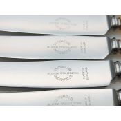 Faux Bone Handled Side Dessert Knives Set Viners Sheffield Stainless Steel (#100561) 2